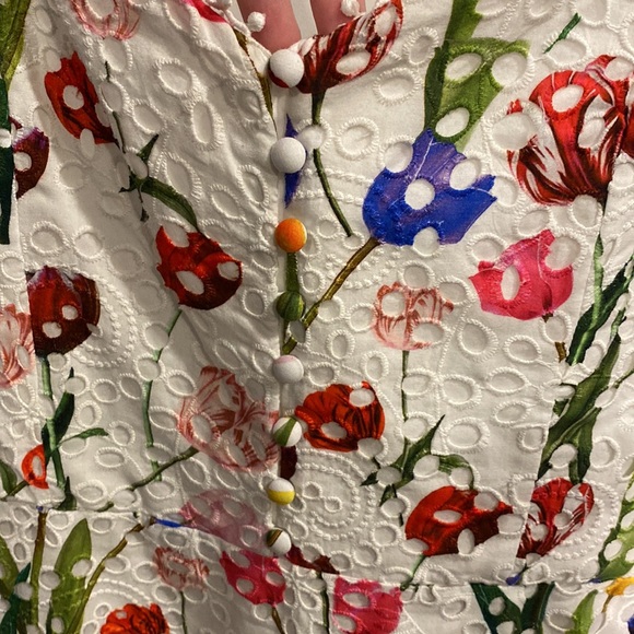 Alice + Olivia | Rosette Floral Eyelet Cotton Minidress | Kiss my Tulip - Picture 15 of 17